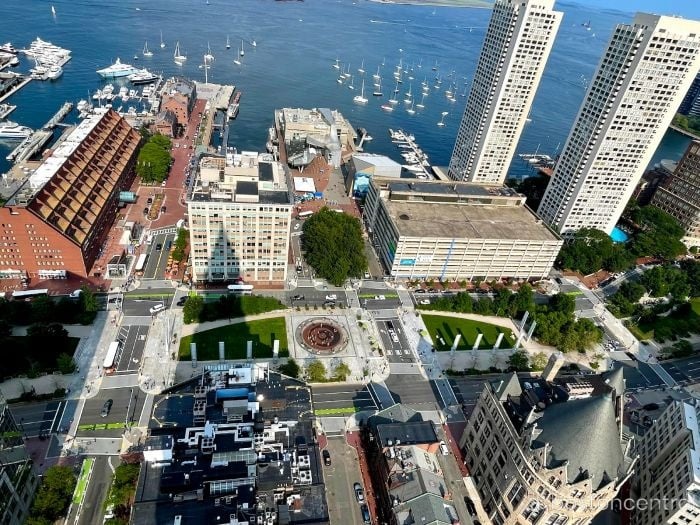 customs house boston observatory view greenway and boston harbor